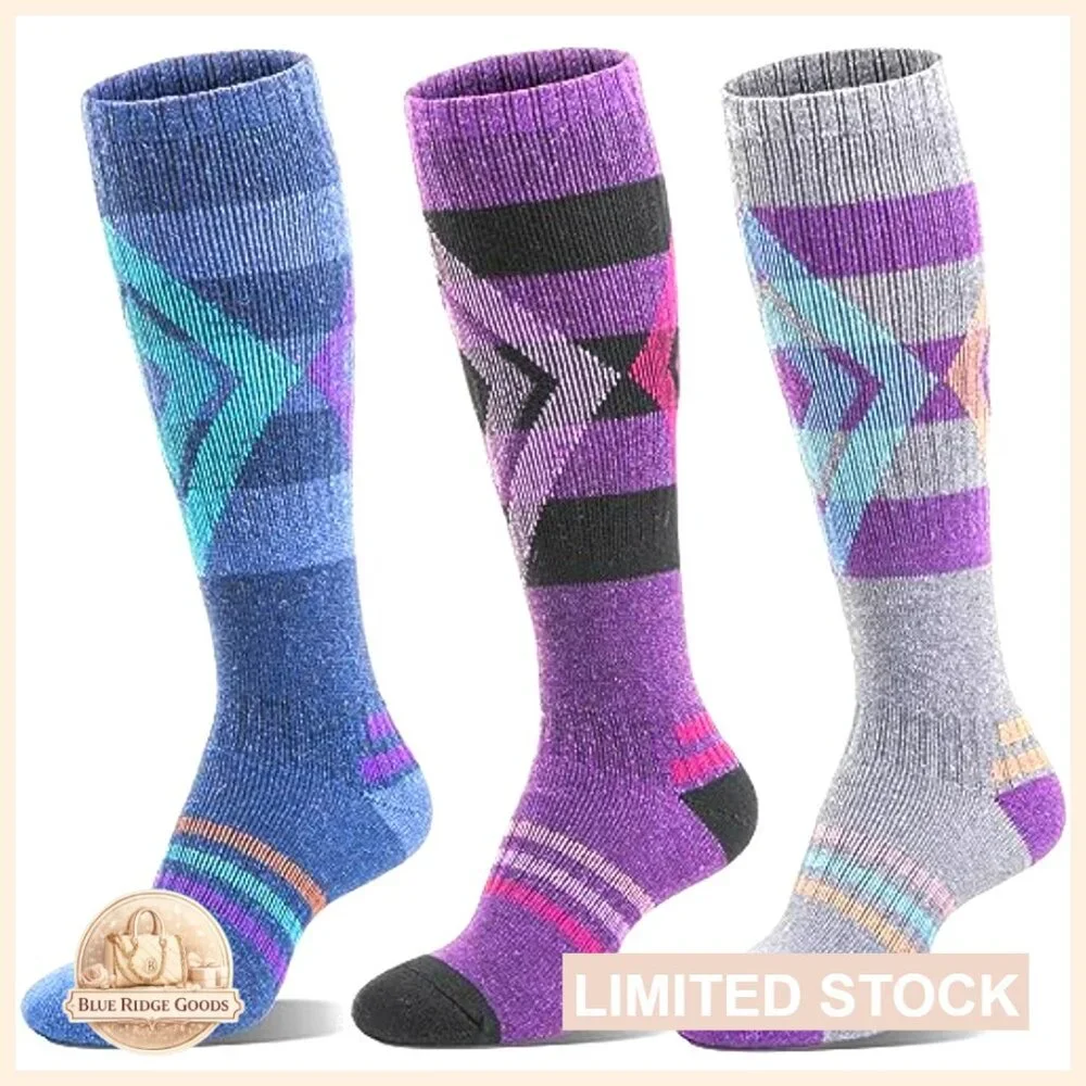 Merino Wool Ski Socks Thermal Winter Warm Thick Knee High Unisex